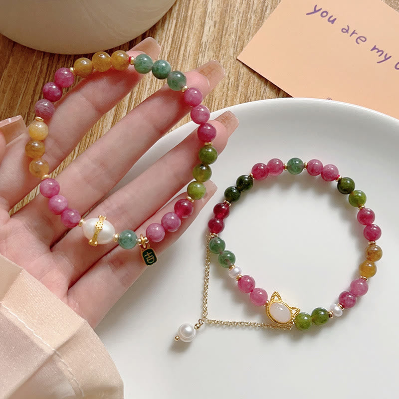 Buddha Stonesカラフルトルマリン 招き猫幸運を呼ぶブレスレット - image 13