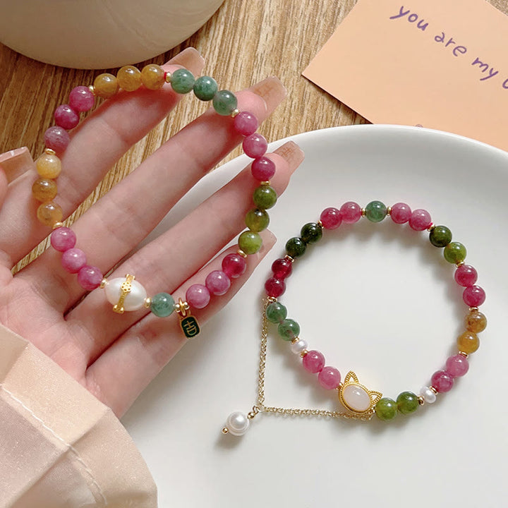 Buddha Stonesカラフルトルマリン 招き猫幸運を呼ぶブレスレット - image 13