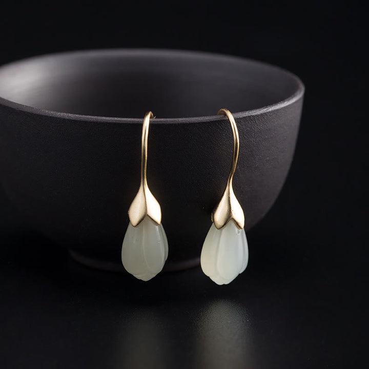 Buddha Stones925スターリングシルバー 和田翡翠 マグノリア アバンダンス ドロップイヤリング - image 1