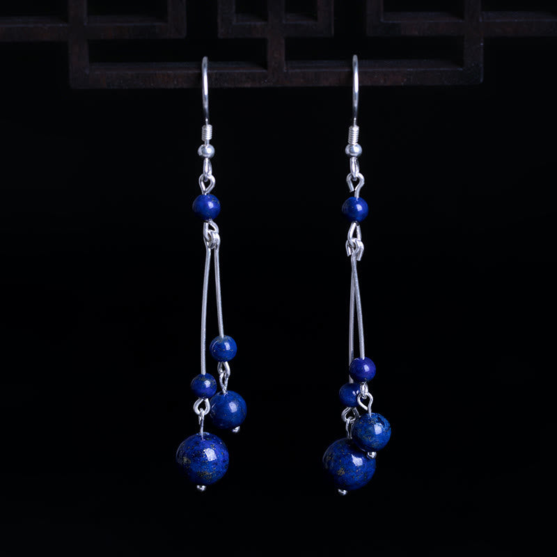 Buddha Stones925スターリングシルバー ラズライトビーズ セレニティ ドロップイヤリング - image 2