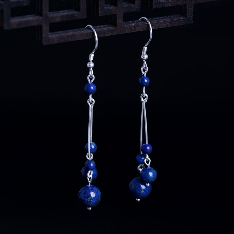 Buddha Stones925スターリングシルバー ラズライトビーズ セレニティ ドロップイヤリング - 925スターリングシルバー - image 0