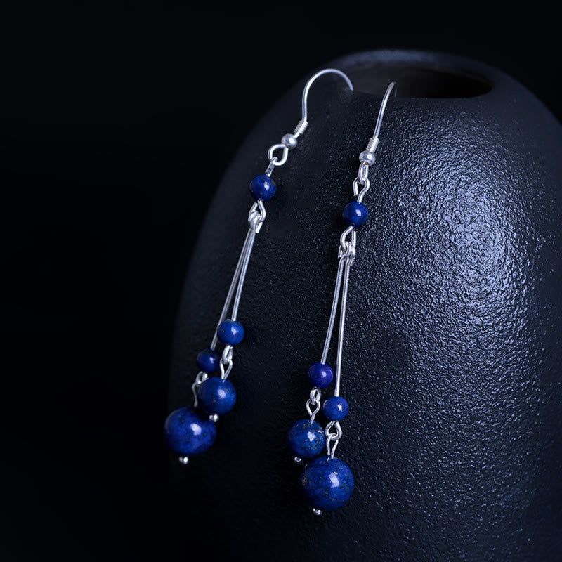Buddha Stones925スターリングシルバー ラズライトビーズ セレニティ ドロップイヤリング - image 5