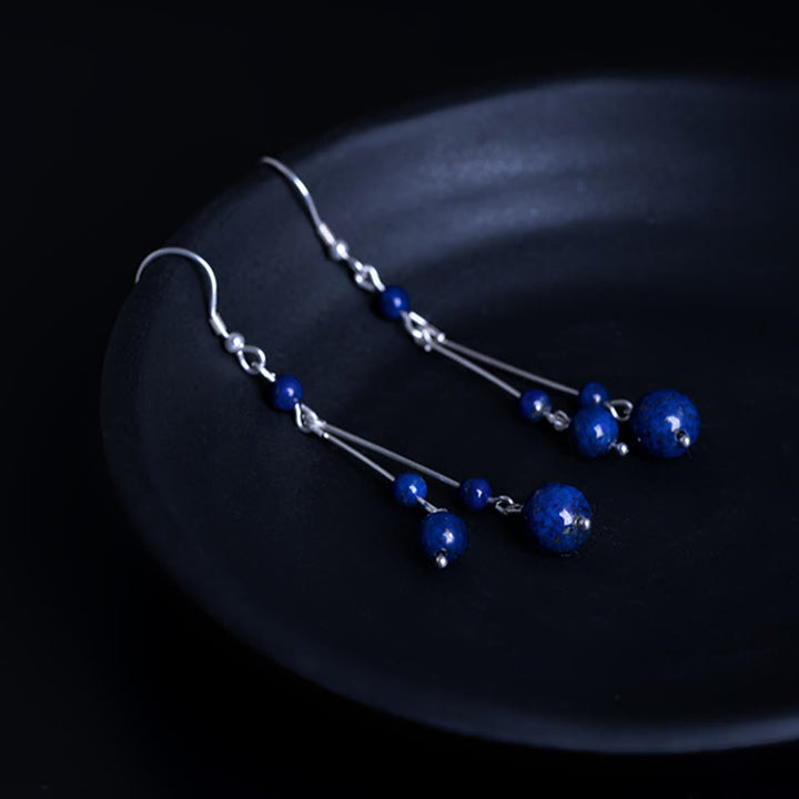 Buddha Stones925スターリングシルバー ラズライトビーズ セレニティ ドロップイヤリング - image 6