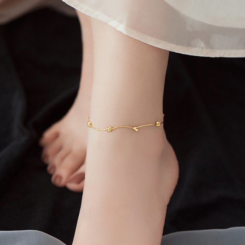 Buddha Stones925 スターリングシルバー シンプルウェーブシェイプ プロテクションアンクレット