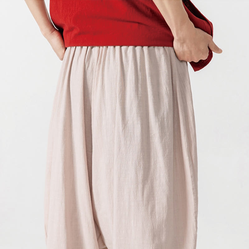 Buddha Stones春 無地 ドローストリング メンズ ハーレムパンツ ポケット付き - image 30