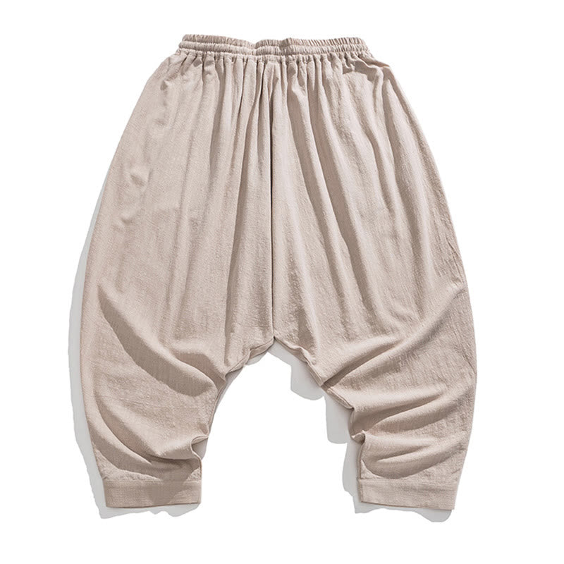 Buddha Stones春 無地 ドローストリング メンズ ハーレムパンツ ポケット付き - image 33