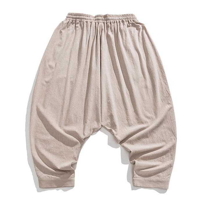 Buddha Stones春 無地 ドローストリング メンズ ハーレムパンツ ポケット付き - image 33