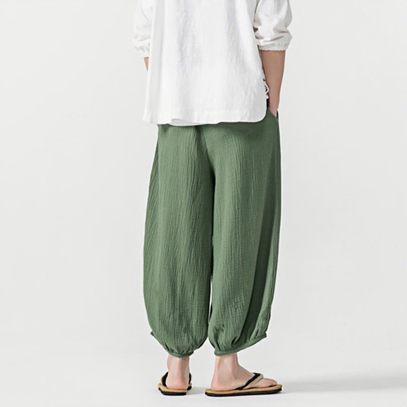 Buddha Stonesソフト無地ドローストリングコットンメンズパンツ ポケット付き - image 33