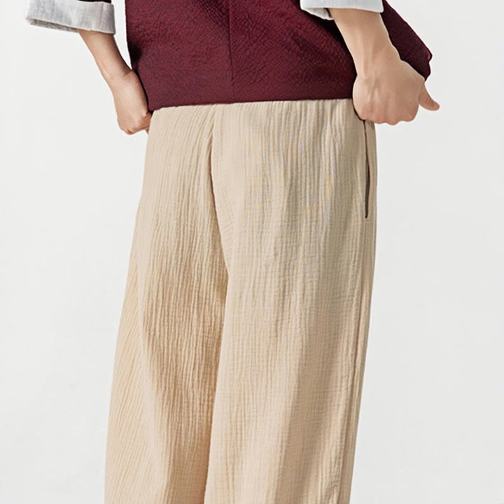 Buddha Stonesソフト無地ドローストリングコットンメンズパンツ ポケット付き - image 10