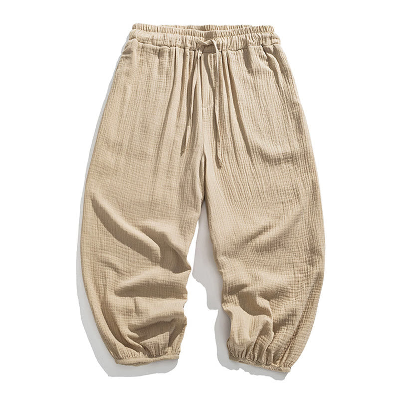 Buddha Stonesソフト無地ドローストリングコットンメンズパンツ ポケット付き - image 12