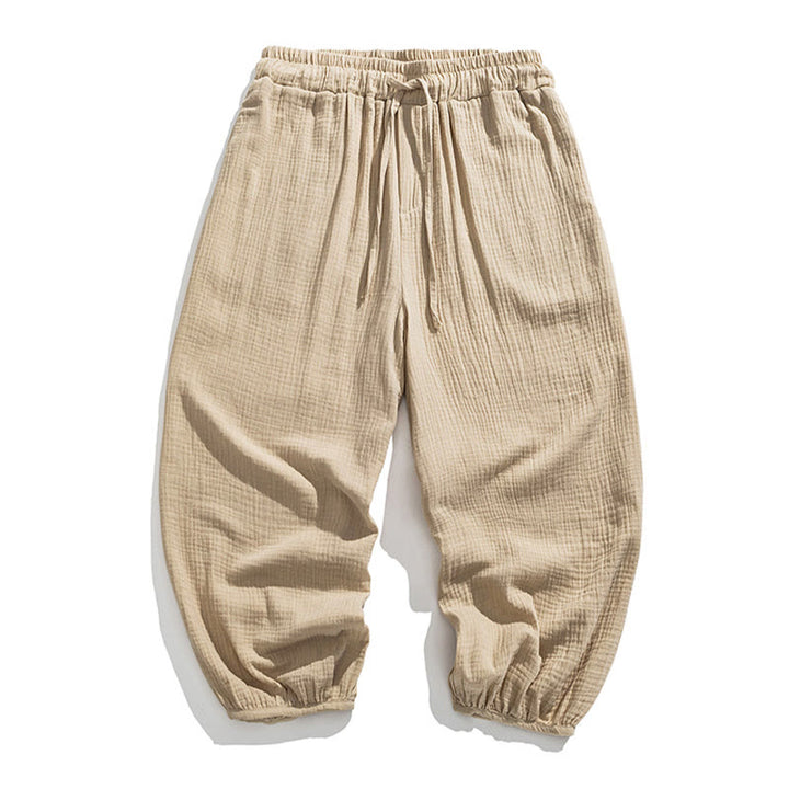 Buddha Stonesソフト無地ドローストリングコットンメンズパンツ ポケット付き - image 12