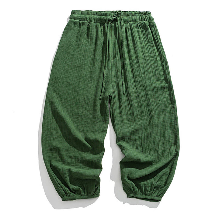 Buddha Stonesソフト無地ドローストリングコットンメンズパンツ ポケット付き - フォレストグリーン - US/UK/AU46、 EU56 (5XL) - image 31