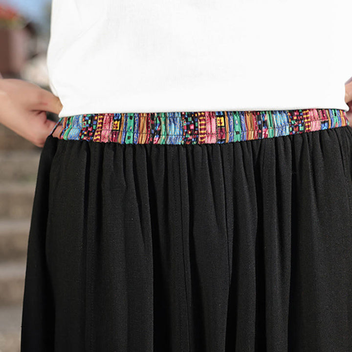 Buddha Stonesシンプル パッチワークデザイン ドローストリング ソフトコットン メンズ ワイドレッグパンツ ポケット付き - image 23