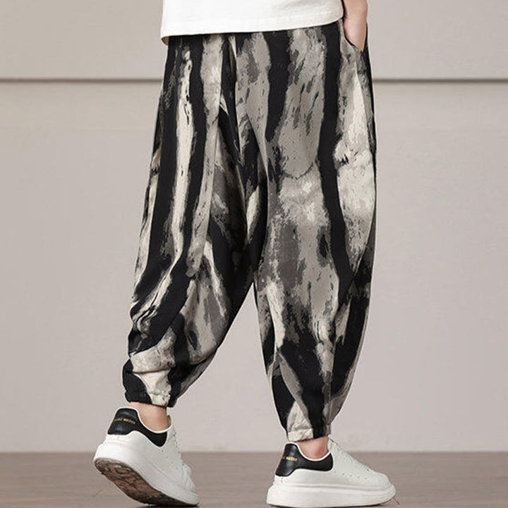 Buddha Stonesストライプ柄ドローストリングメンズハーレムパンツ（ポケット付き） - image 2