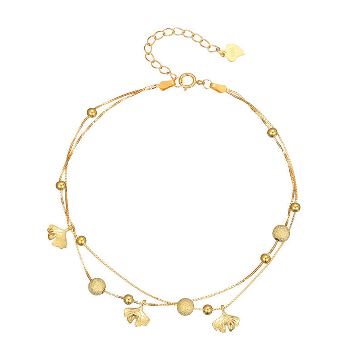 Buddha Stones925スターリングシルバー イチョウ葉 二重保護アンクレット - image 10