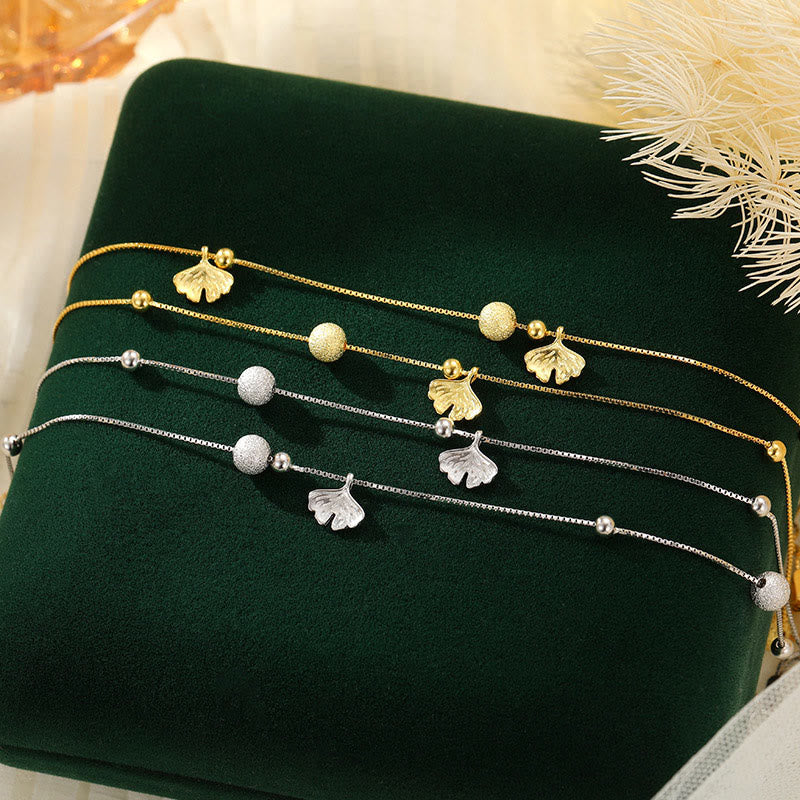 Buddha Stones925スターリングシルバー イチョウ葉 二重保護アンクレット - image 12