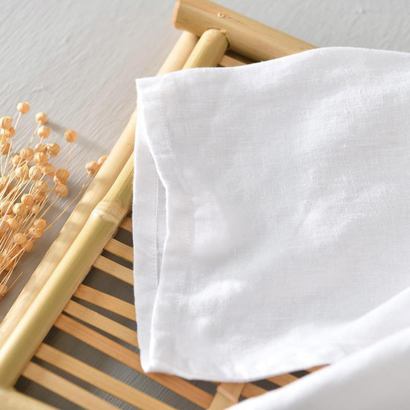 Buddha Stonesデイリー 無地 スタンドカラー 半袖 リネン ハーフボタン メンズシャツ - image 9