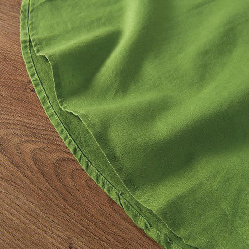 Buddha Stonesソフト刺繍 鶴柄 スタンドカラー コットンリネン ハーフボタン メンズシャツ - image 16