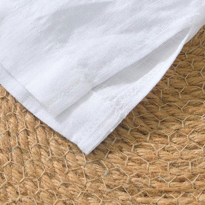 Buddha Stonesカジュアル 無地 Vネック 半袖 リネン メンズ シャツ - image 25