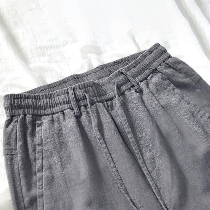 Buddha Stonesのドローストリングシンプルデザイン7-8丈コットンリネンメンズパンツポケット付き - image 11