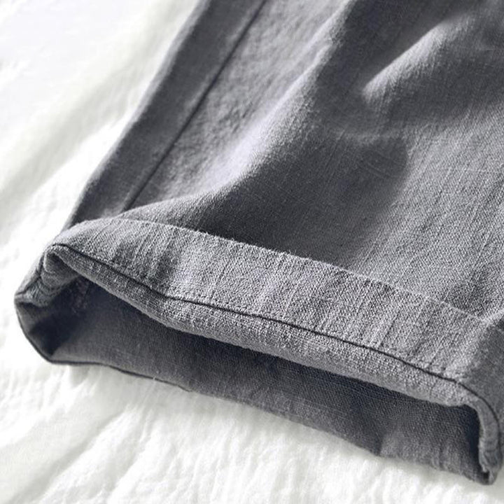 Buddha Stonesのドローストリングシンプルデザイン7-8丈コットンリネンメンズパンツポケット付き - image 14