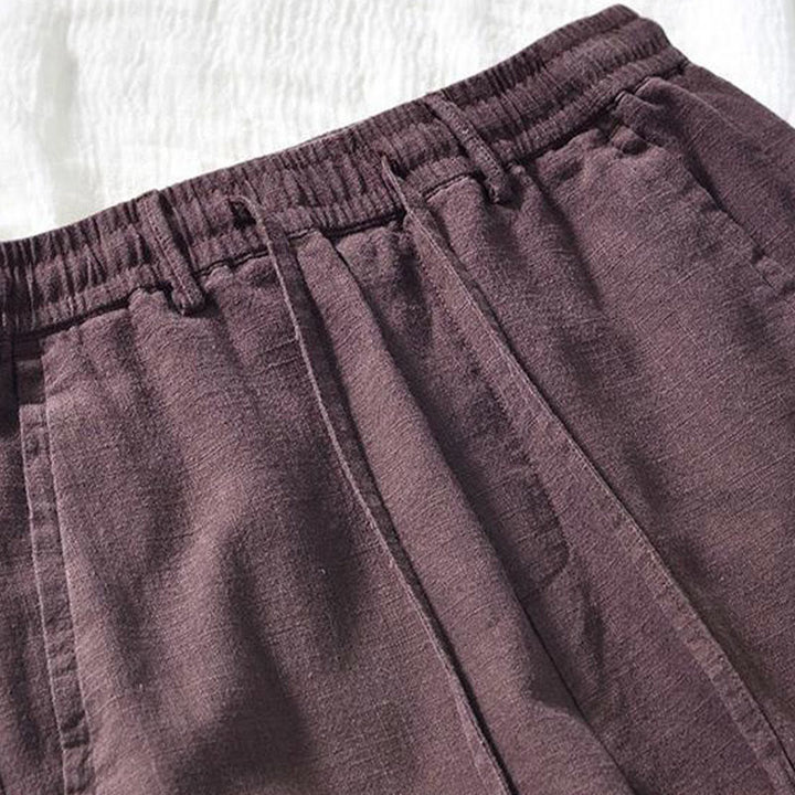 Buddha Stonesのドローストリングシンプルデザイン7-8丈コットンリネンメンズパンツポケット付き - image 6