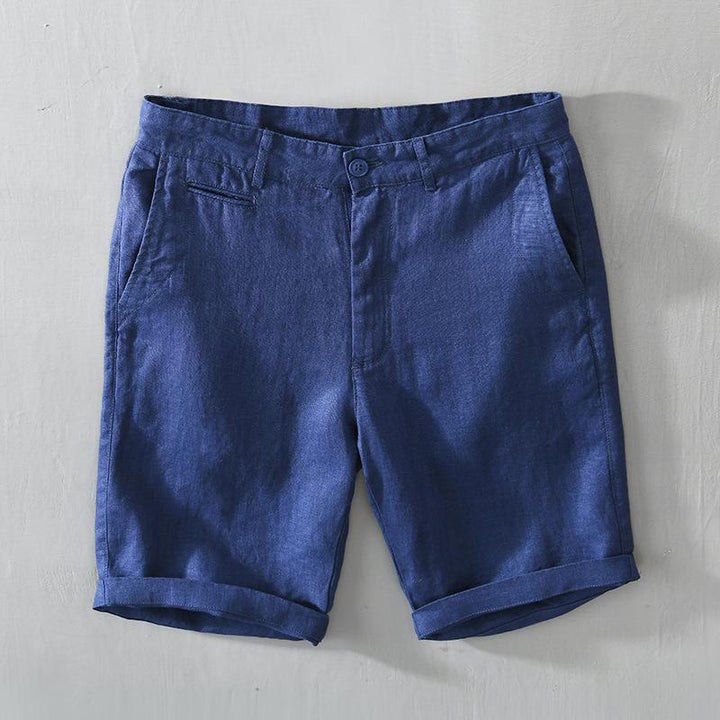 Buddha Stones無地 ドローストリング リネン メンズ ショートパンツ ポケット付き - 海軍 - US/UK/AU46、 EU56 (5XL) - image 14