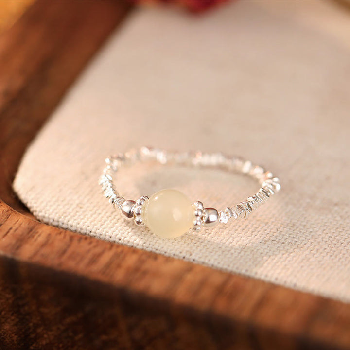 Buddha Stones925スターリングシルバー天然小和田翡翠ビーズ幸運弾性リング - 玉（弾性弦）1本 - image 6