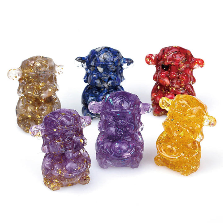 Buddha Stones富の神 アメジスト クリスタル 樹脂 エネルギー幸運繁栄ホームデコレーション - image 0