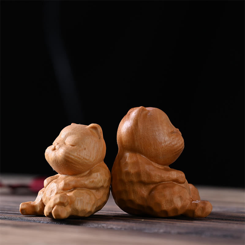 Buddha Stonesミニかわいい座り猫白檀守護ホームデコレーション - image 7