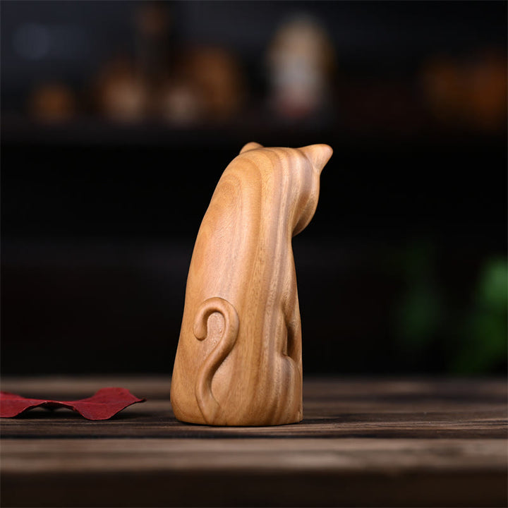 Buddha Stones小さな猫 マウス グリーンサンダルウッド アフリカンレッドローズウッド 平和 ホームデコレーション - image 10