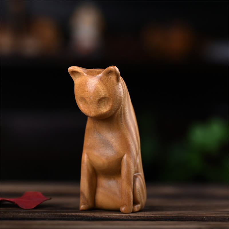 Buddha Stones小さな猫 マウス グリーンサンダルウッド アフリカンレッドローズウッド 平和 ホームデコレーション - image 11