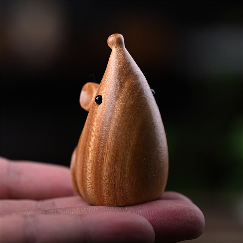 Buddha Stones小さな猫 マウス グリーンサンダルウッド アフリカンレッドローズウッド 平和 ホームデコレーション - image 20