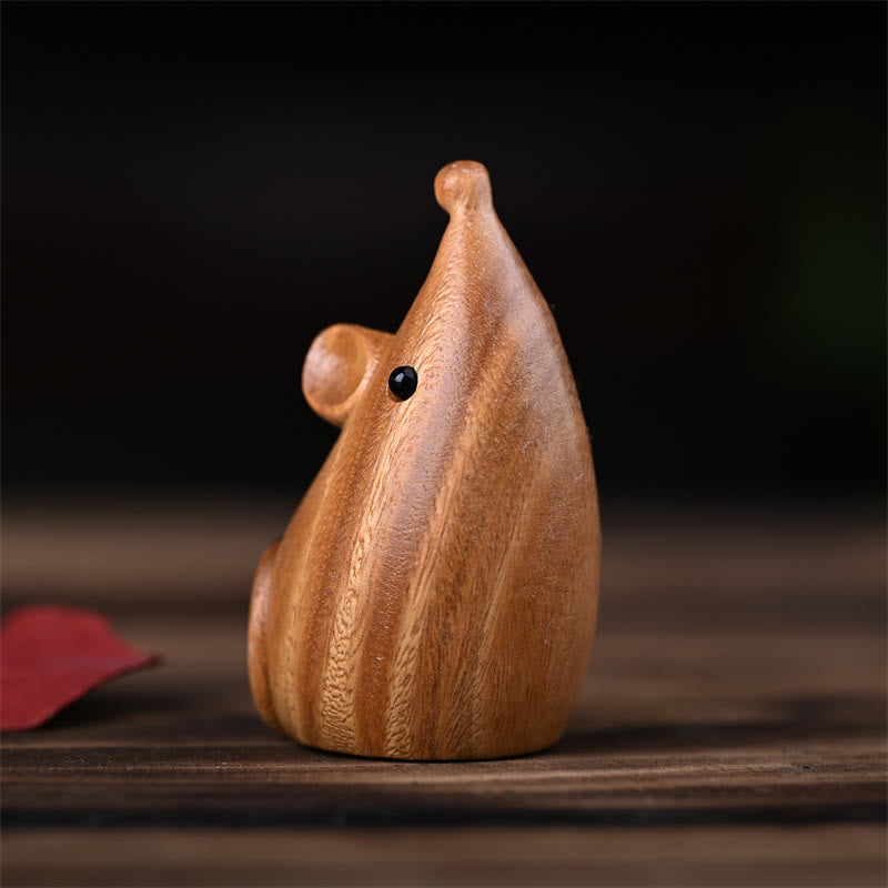 Buddha Stones小さな猫 マウス グリーンサンダルウッド アフリカンレッドローズウッド 平和 ホームデコレーション - image 17
