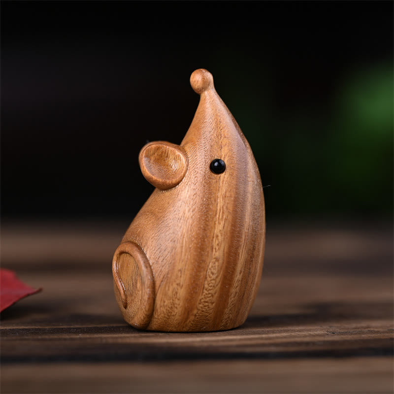 Buddha Stones小さな猫 マウス グリーンサンダルウッド アフリカンレッドローズウッド 平和 ホームデコレーション - image 15