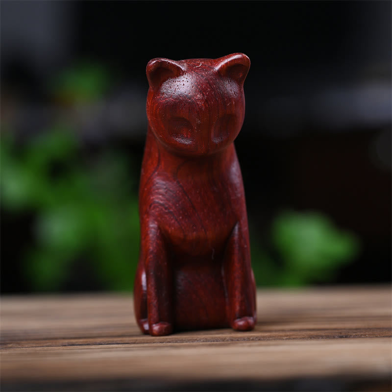 Buddha Stones小さな猫 マウス グリーンサンダルウッド アフリカンレッドローズウッド 平和 ホームデコレーション - image 28