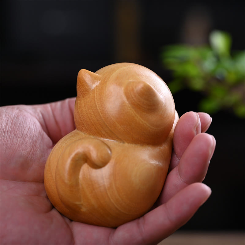 Buddha Stones小さくて可愛い自信に満ちた眠り猫 白檀 癒しのホームデコレーション - image 16
