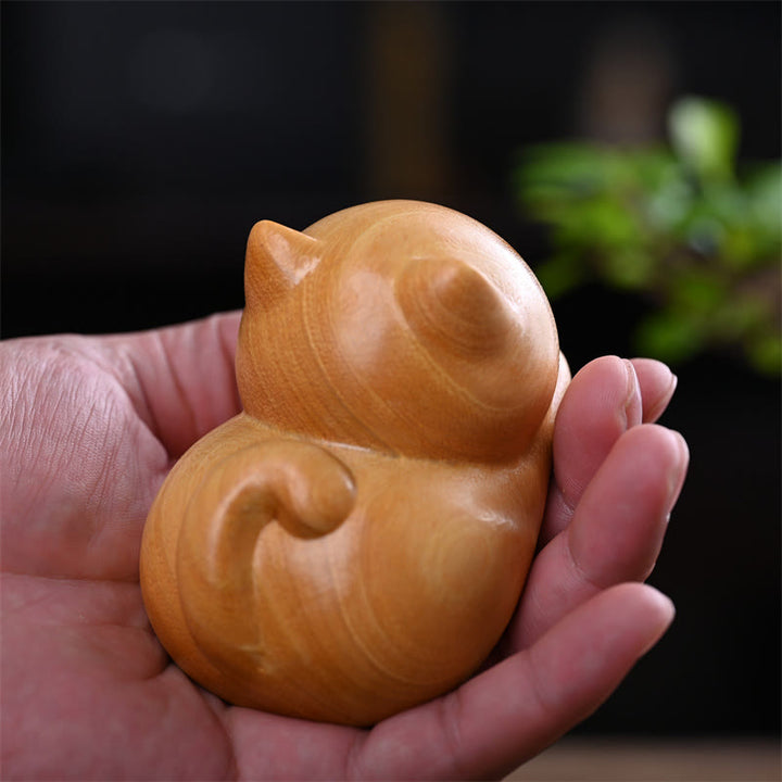 Buddha Stones小さくて可愛い自信に満ちた眠り猫 白檀 癒しのホームデコレーション - image 15