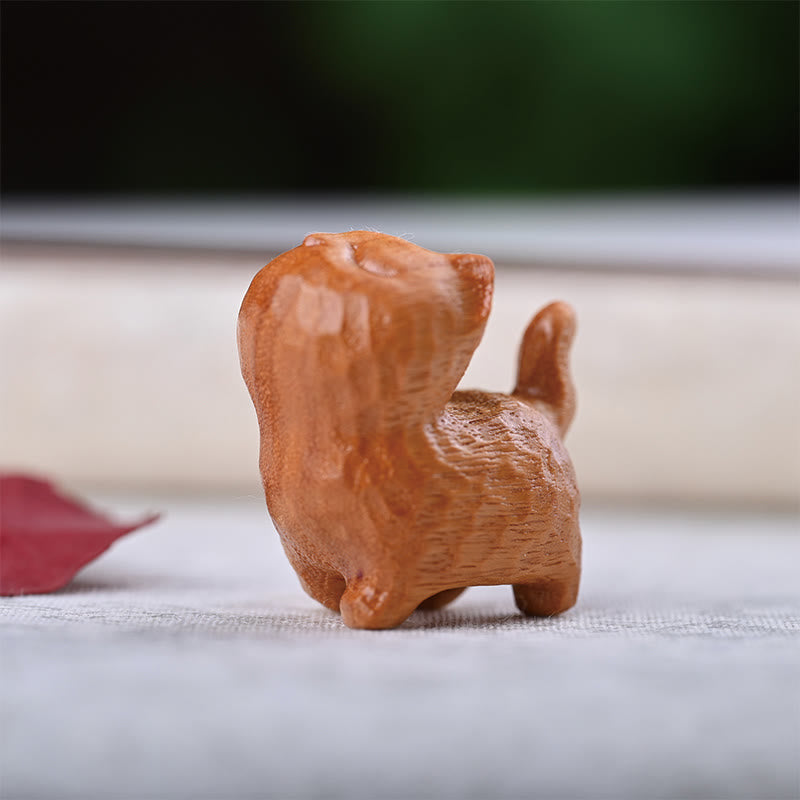 Buddha Stones緑白檀黒檀白檀の小葉紫檀ミニ招き猫 平和飾り - 黄金の白檀猫 - image 24