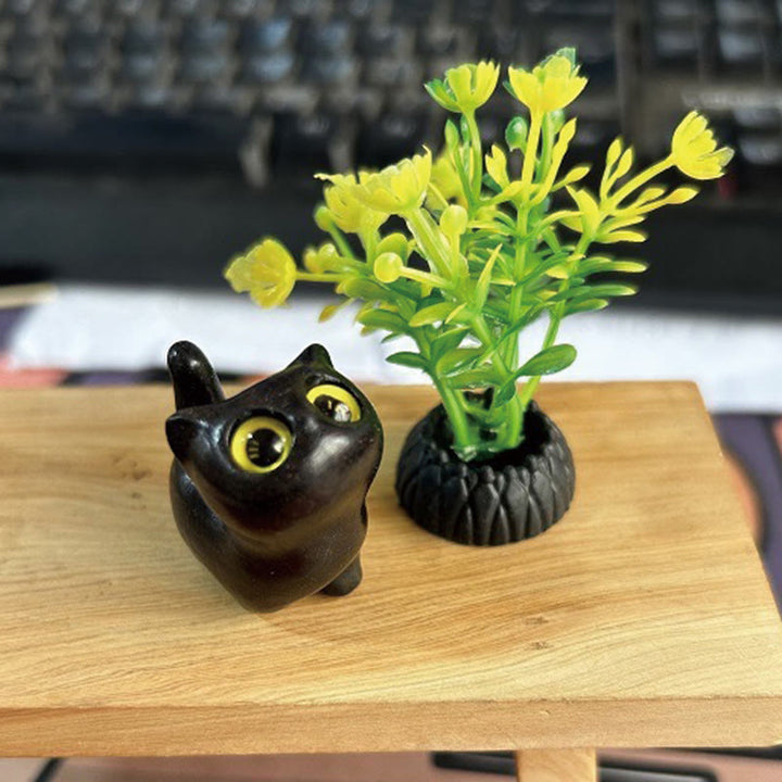 Buddha Stones緑白檀黒檀白檀の小葉紫檀ミニ招き猫 平和飾り - image 9