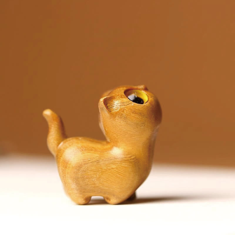 Buddha Stones緑白檀黒檀白檀の小葉紫檀ミニ招き猫 平和飾り - image 41
