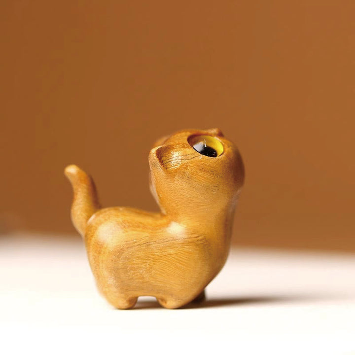 Buddha Stones緑白檀黒檀白檀の小葉紫檀ミニ招き猫 平和飾り - image 41