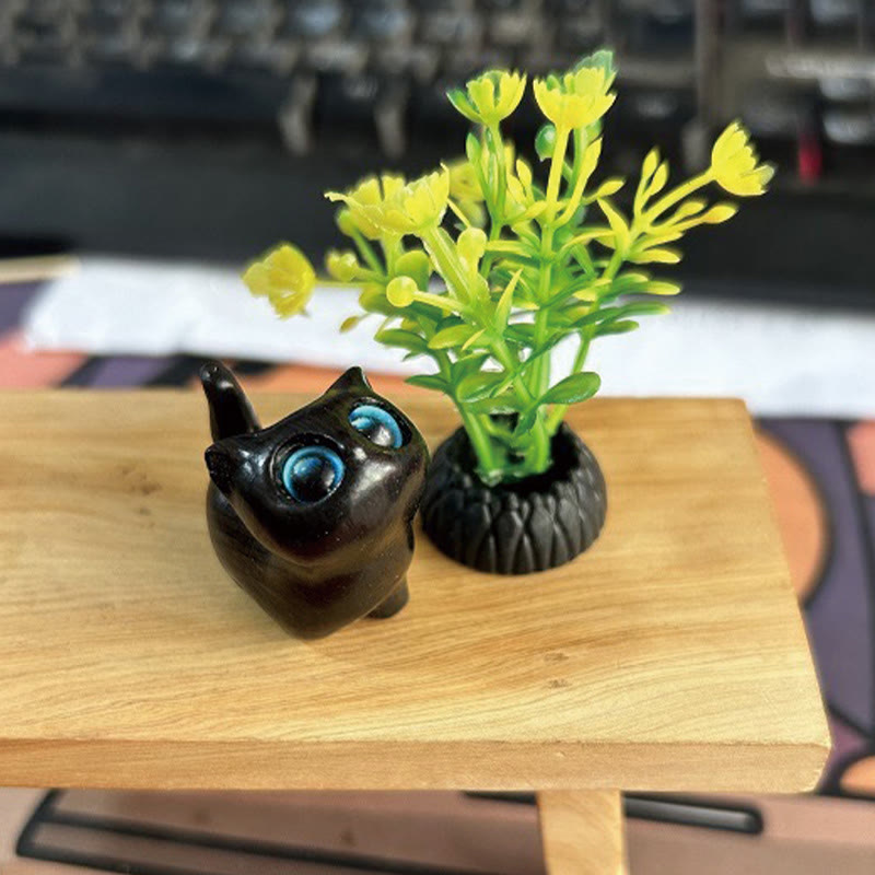 Buddha Stones緑白檀黒檀白檀の小葉紫檀ミニ招き猫 平和飾り - image 12