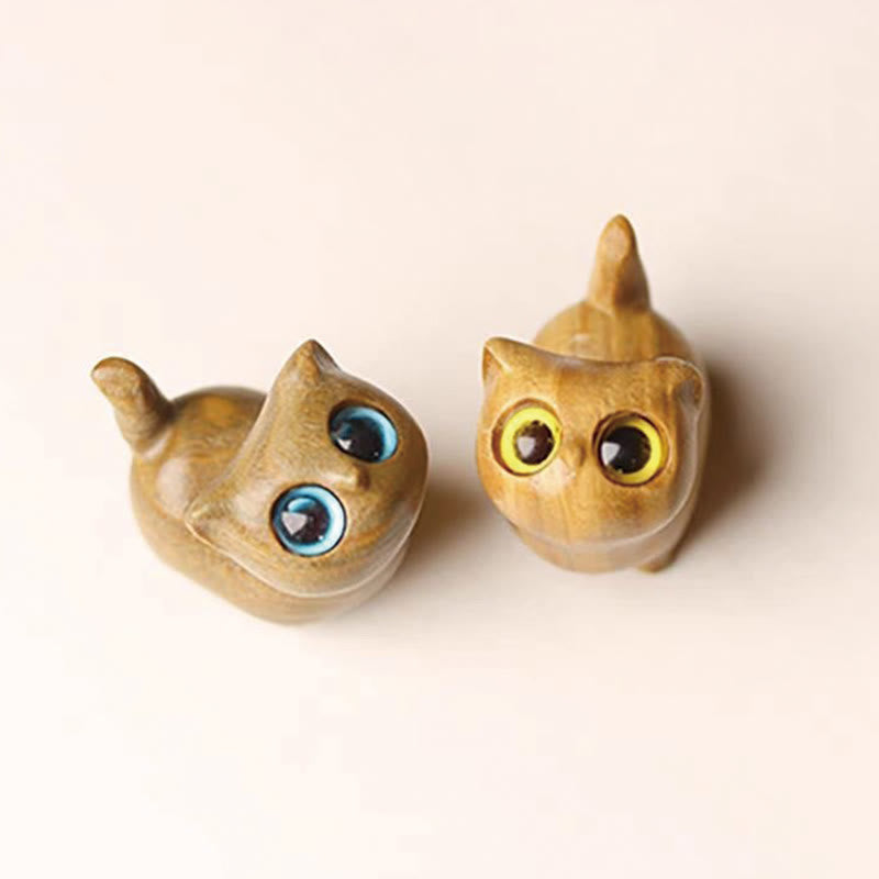 Buddha Stones緑白檀黒檀白檀の小葉紫檀ミニ招き猫 平和飾り - image 40