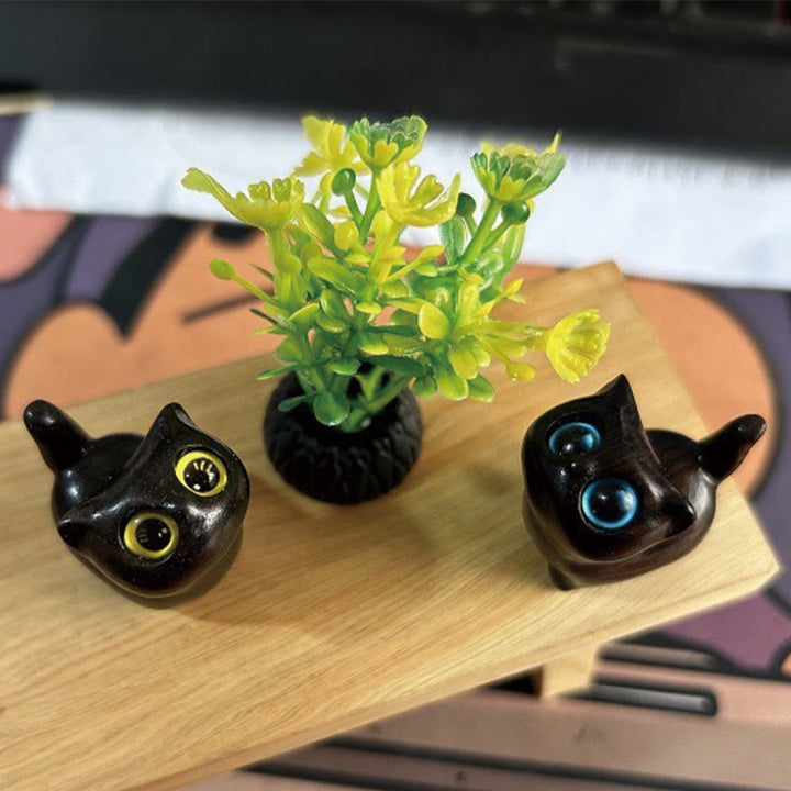 Buddha Stones緑白檀黒檀白檀の小葉紫檀ミニ招き猫 平和飾り - image 33