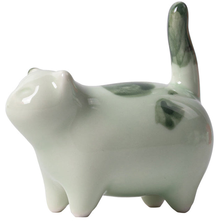 Buddha Stonesミニ幸運かわいい斑点立ち猫眠る子猫陶器置物装飾 - image 13