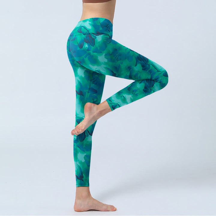Buddha Stonesフローラルプリント ジムレギンス レディース ヨガパンツ - image 4