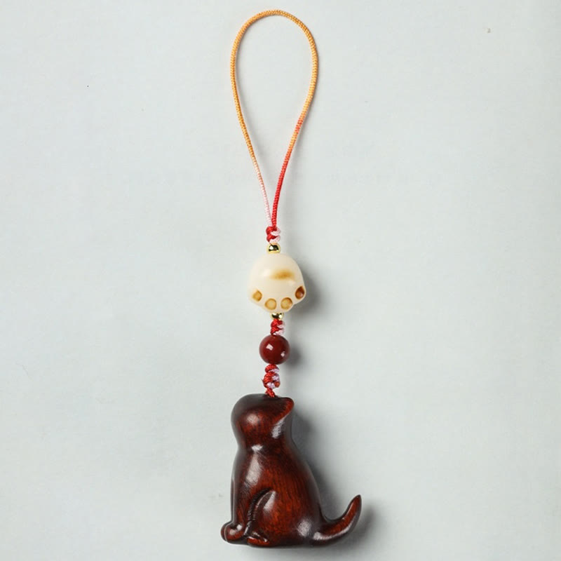 Buddha Stones小葉紫檀緑檀 白檀 座る猫 癒し 電話掛け飾り - image 2