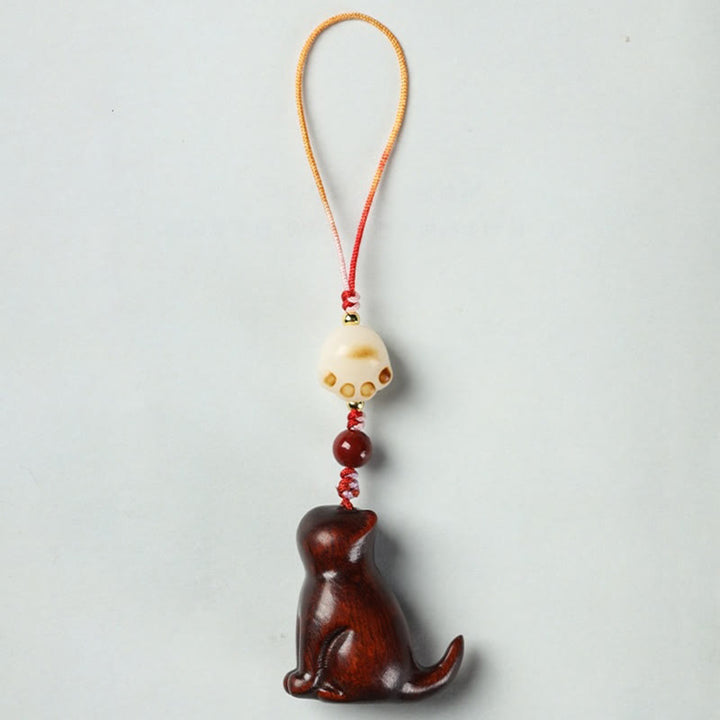 Buddha Stones小葉紫檀緑檀 白檀 座る猫 癒し 電話掛け飾り - image 2