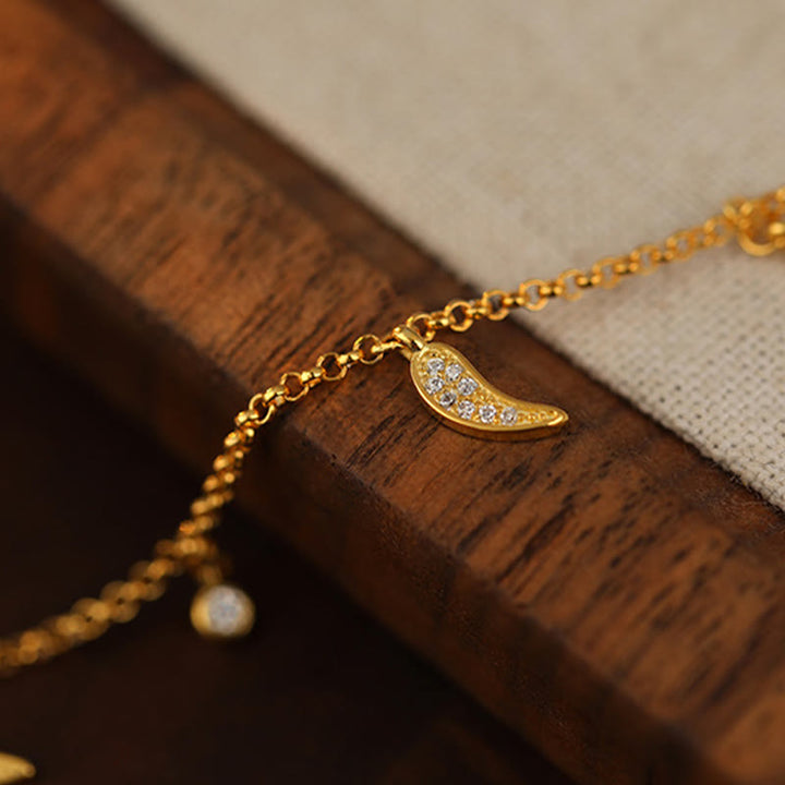 Buddha Stones925スターリングシルバー ジルコン リトルペッパーチャーム プロテクションアンクレット - image 6